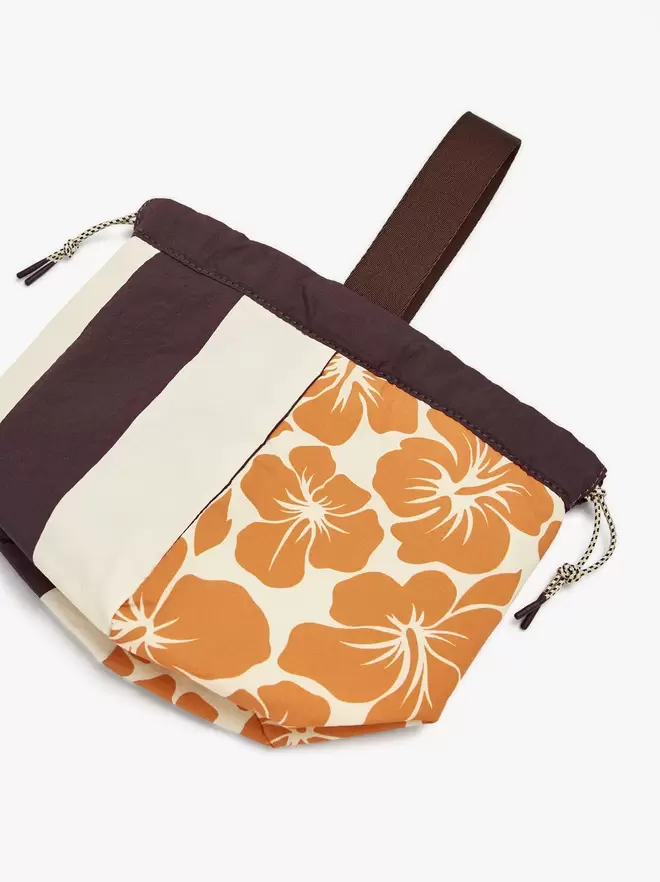 Multi-purpose nylon pouch with floral print