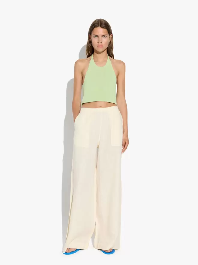 Plain trousers 100% linen