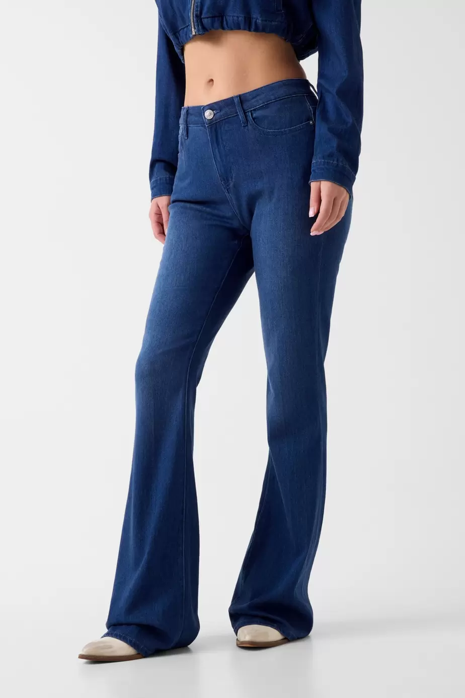 Mid rise flare jeans