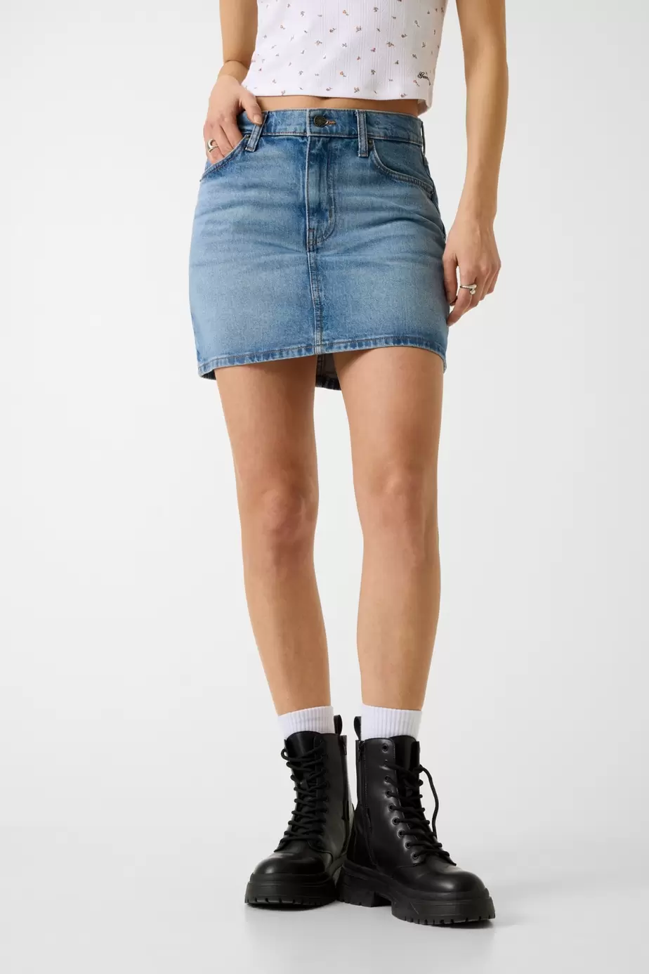 Denim mini skirt