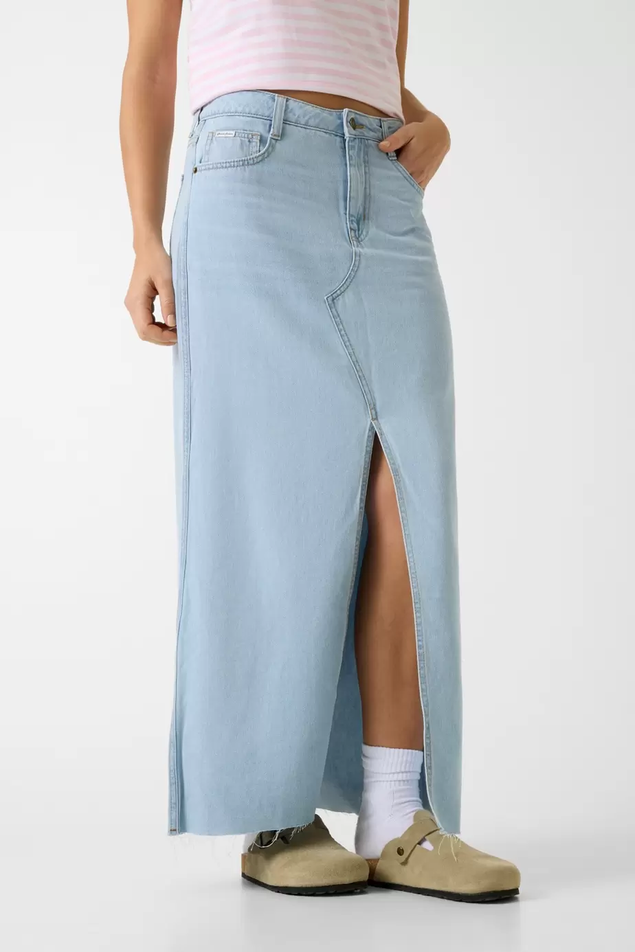 Denim long skirt