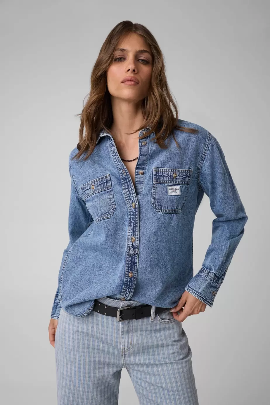 Classic Long-Sleeve Denim Shirt