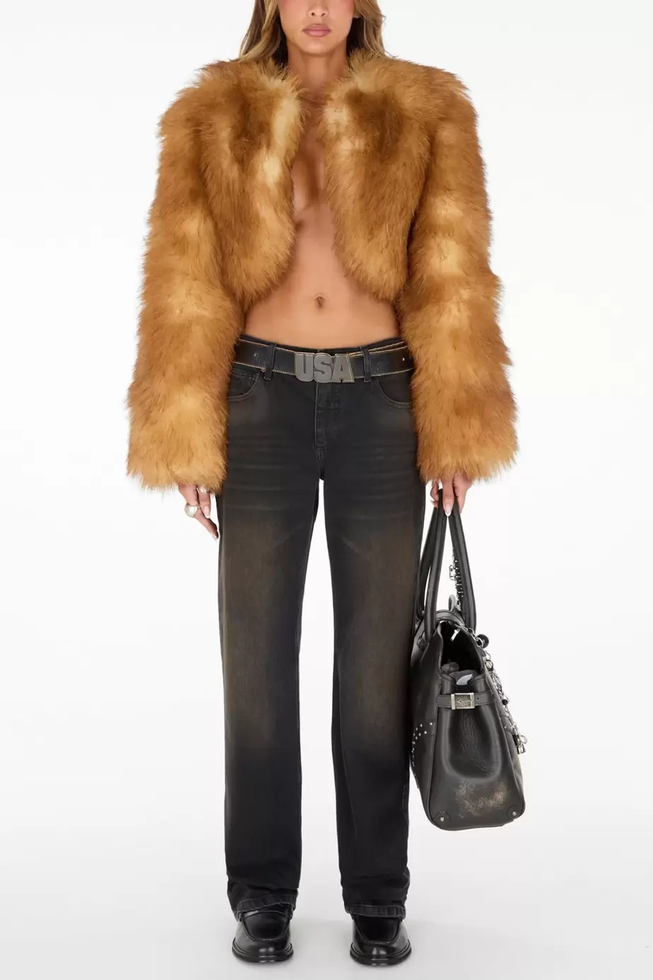 Mid rise straight jeans
