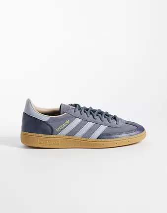 adidas Originals Handball Spezial trainers in navy and light blue with gum sole