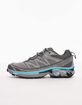 Salomon XT-6 Expanse Concrete trainers in castlerock and blue curacao