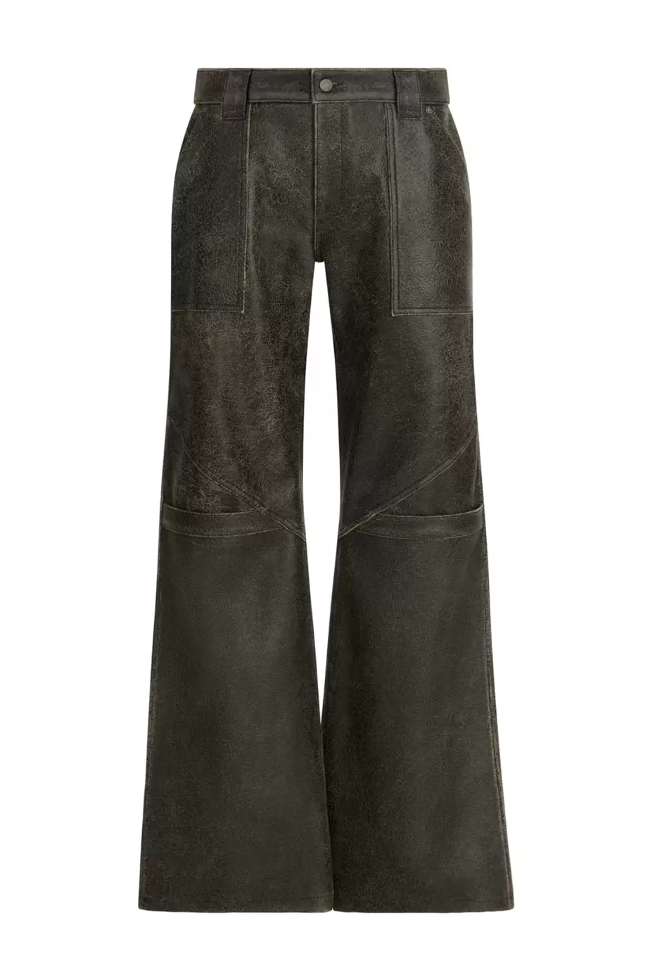 Wide leg crackled jeans
