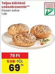 Teljes kiőrlésű császárzsemle