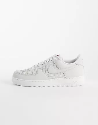 Nike Air Force 1 Low Retro woven suede trainers in off white