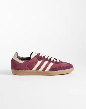 adidas Originals Samba OG trainers in maroon and cracked cream