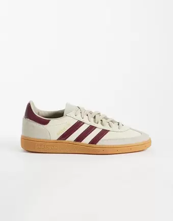 adidas Originals Handball Spezial trainers in off white & metallic red