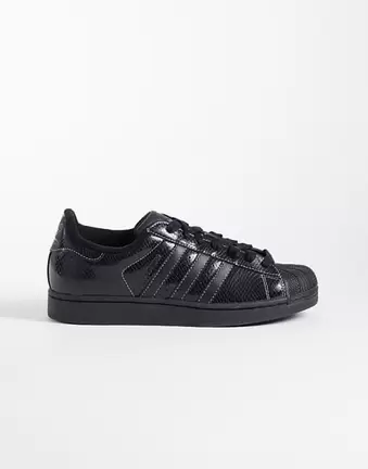 adidas Originals Superstar II trainers in black tonal snake