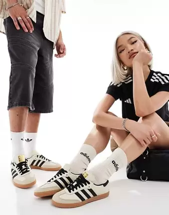 adidas Originals Samba OG trainers in cream and black