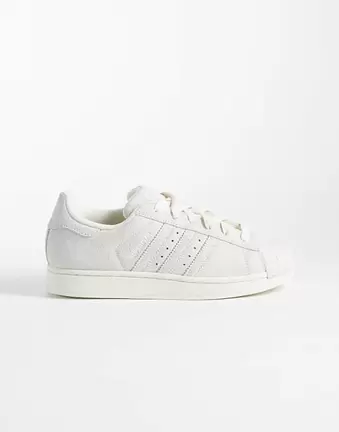 adidas Originals Superstar II nubuck trainers in off white