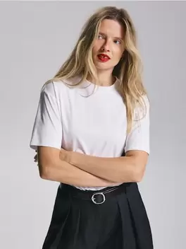 Oversized, mercerezett pamutkeverék póló