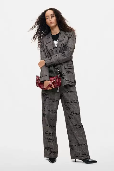 Checkered blazer lettering