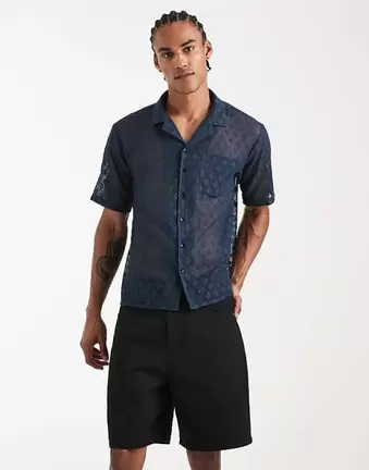 ASOS DESIGN jorts in mid length in black