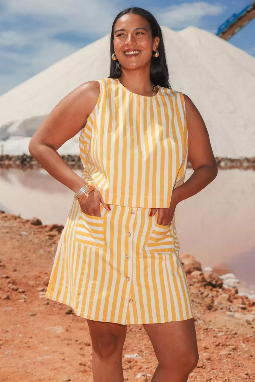Short striped skirt