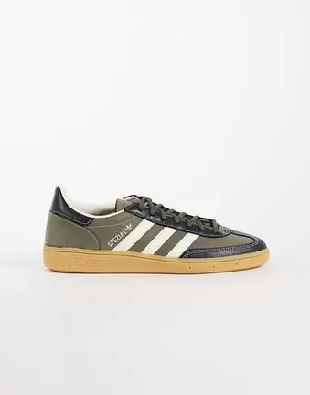 adidas Originals Handball Spezial trainers in grey and cream with gum sole