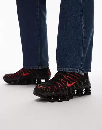 Nike Shox TL trainers in red and black