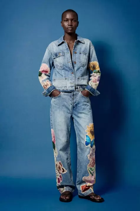 Embroidered denim jacket
