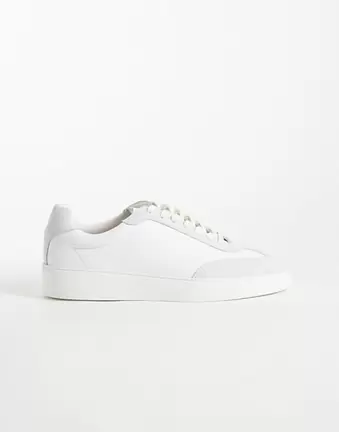 NOAK made In Portugal lace up trainers in white leather and suede mix