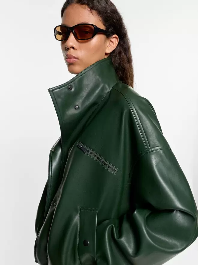 Leather-effect biker jacket