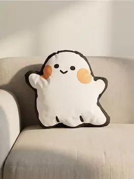 Szellem alakú halloweeni díszpárna