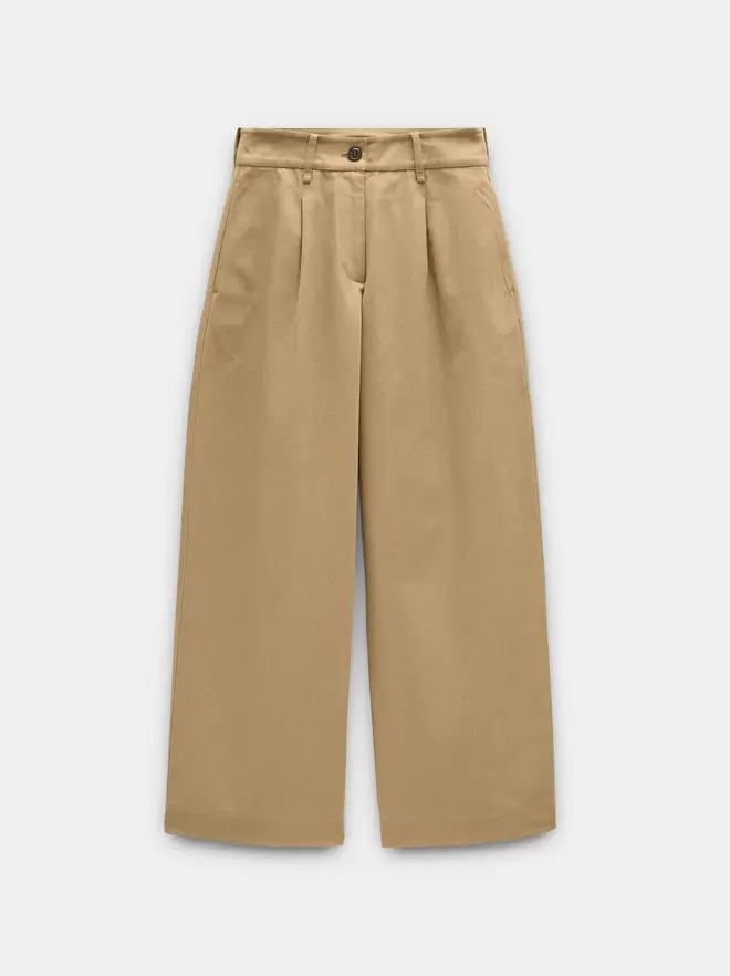 100% cotton trousers with pleats