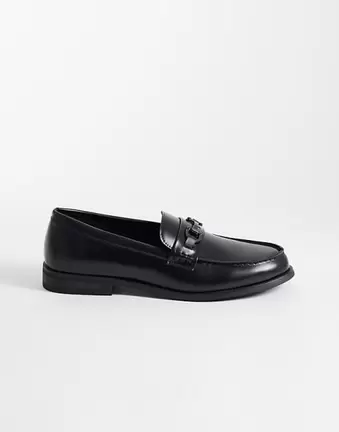 SEQWL Hero saddle trim loafers in black