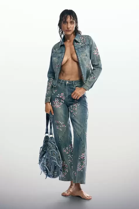 Embroidered denim jacket
