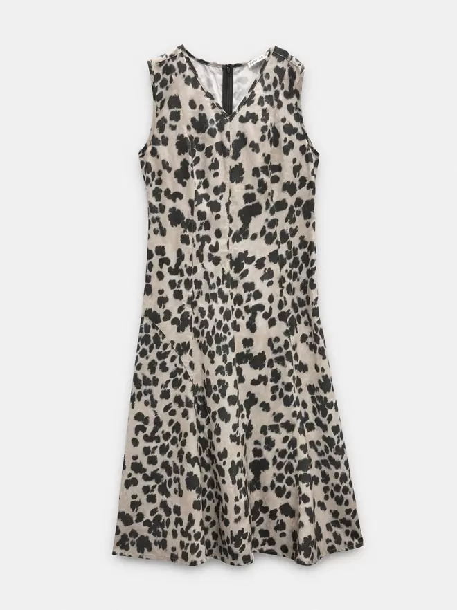 Animal print midi dress