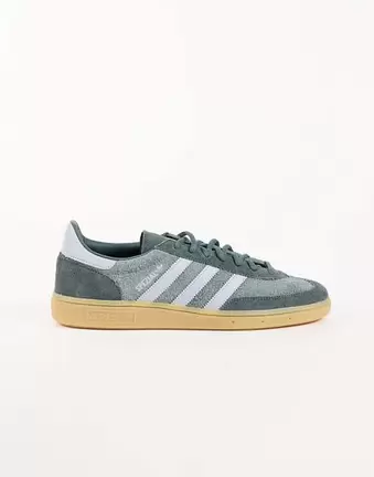adidas Originals Handball Spezial trainers in grey and siver with gum sole