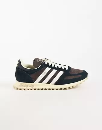 adidas Originals LA trainers in black and off white