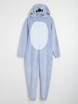 Polár pizsama onesie kapucnival és 3D fülekkel Stitch