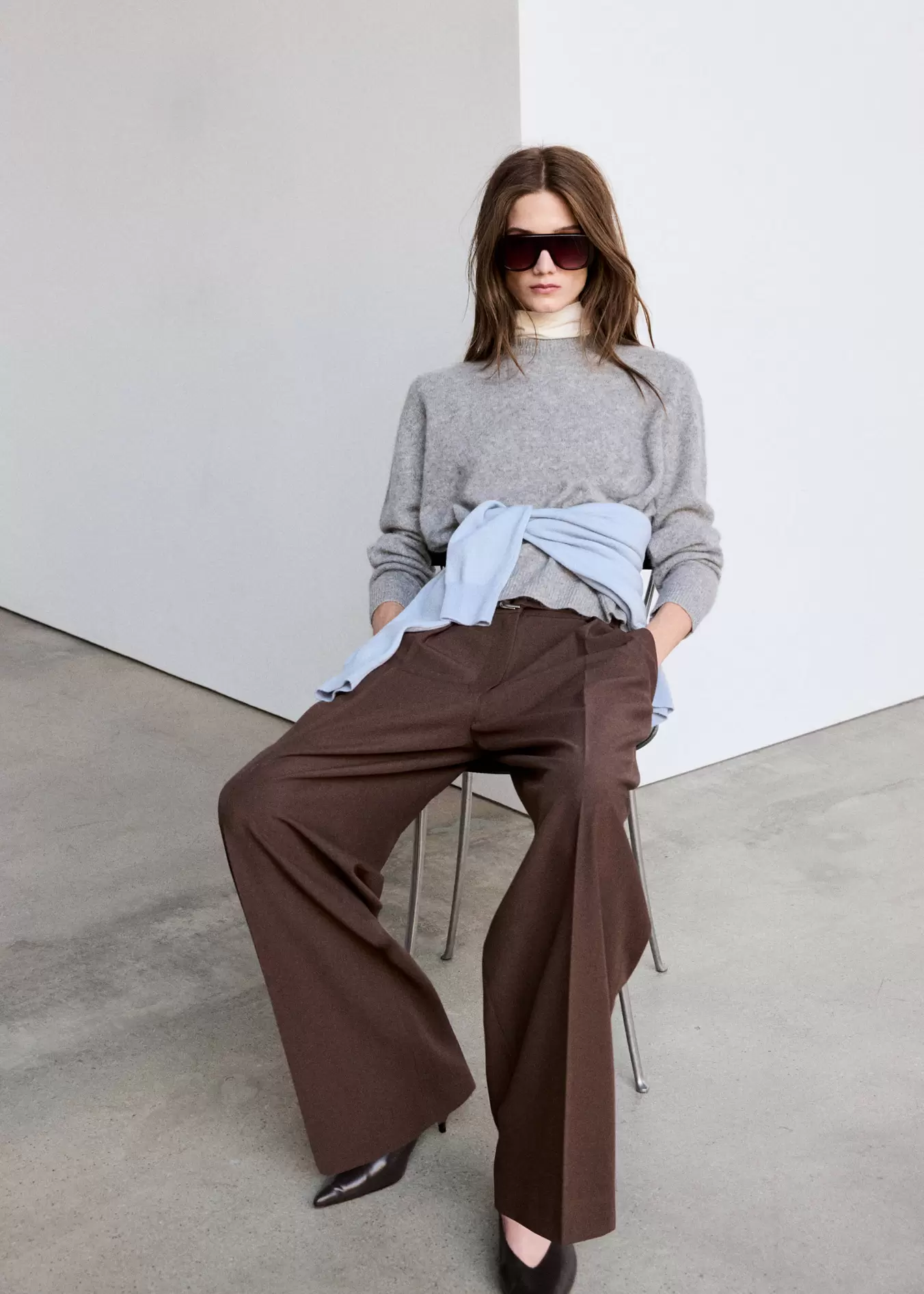 Wideleg nadrág övvel