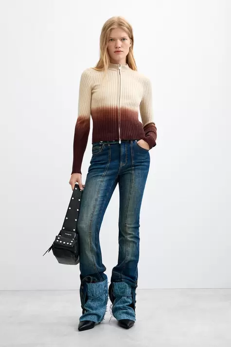 Ribbed knit jacket