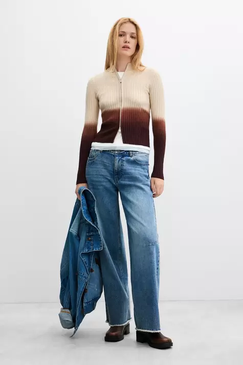 Ribbed knit jacket