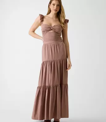 Flounce maxi skirt