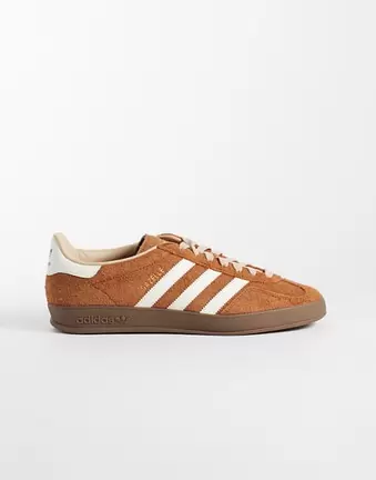 adidas Originals Gazelle Indoor trainers in bronze and off white
