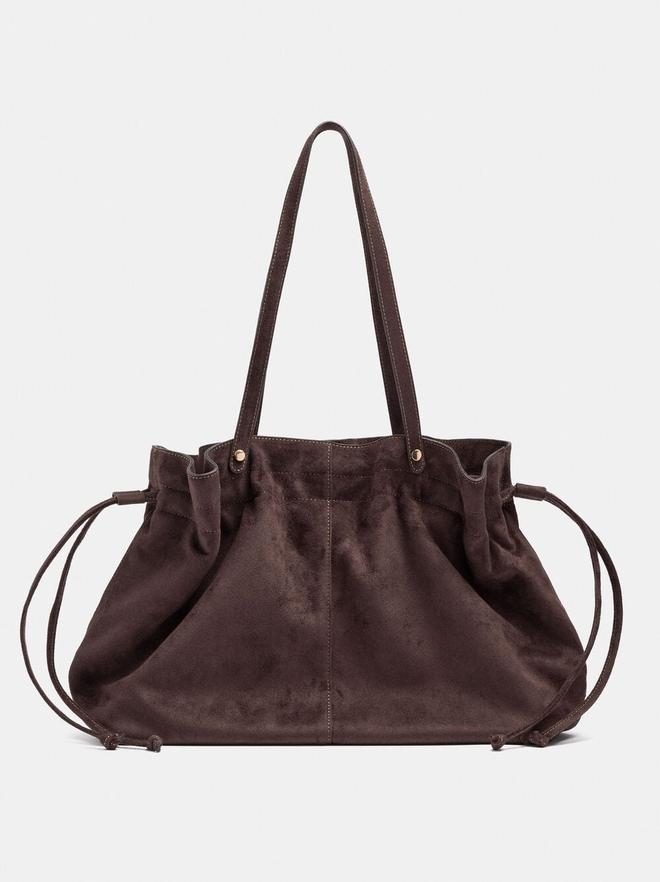 Leather-effect shopper bag with versatile straps