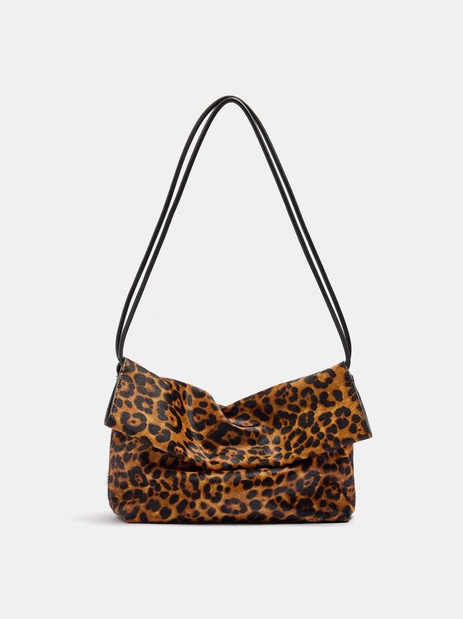 Animal print leather envelope bag