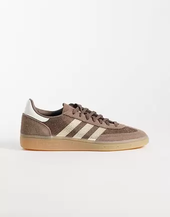 adidas Originals Handball Spezial rhinestone trainers in brown and white