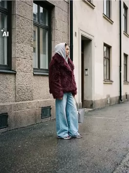 Műszőrme kabát gallérral