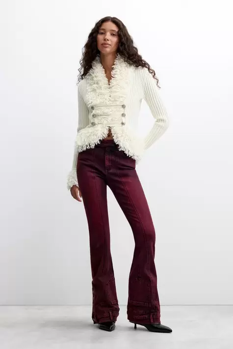 combined knit jacket