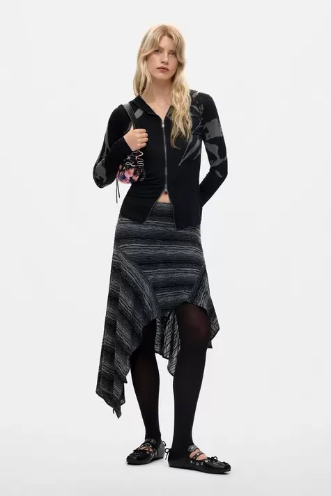 printed zip-up sweatshirt