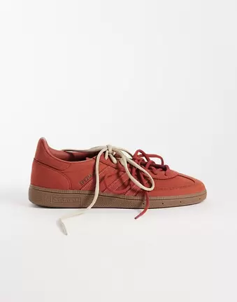 adidas Originals Handball Spezial trainers in burnt red with gum sole and double laces
