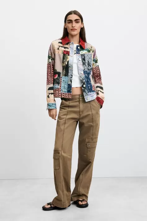 Regular patchwork cotton jacket