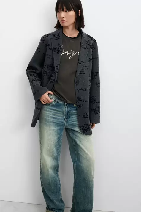 Detachable wool blazer