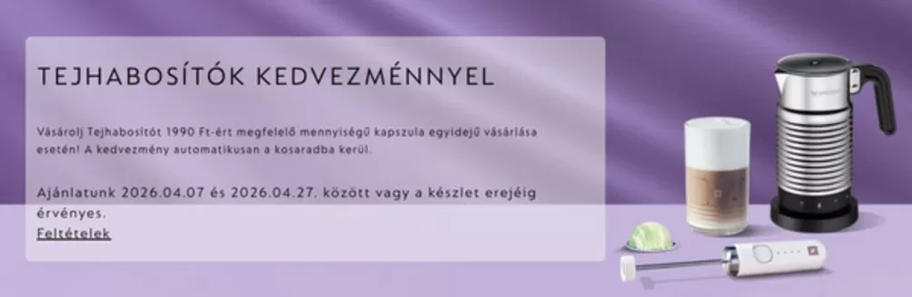 Nespresso katalógus, Polgár | Nespresso ajánlatunk érvényes | 2026-04-07T00:00:00.000Z - 2026-04-27T00:00:00.000Z