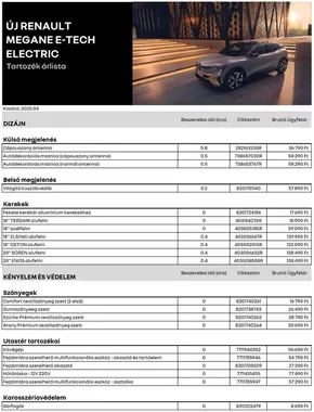 Renault katalógus, Siófok | Renault Renault tartozek arlista MeganeE-Tech | 2025-04-02T00:00:00.000Z - 2026-04-02T00:00:00.000Z